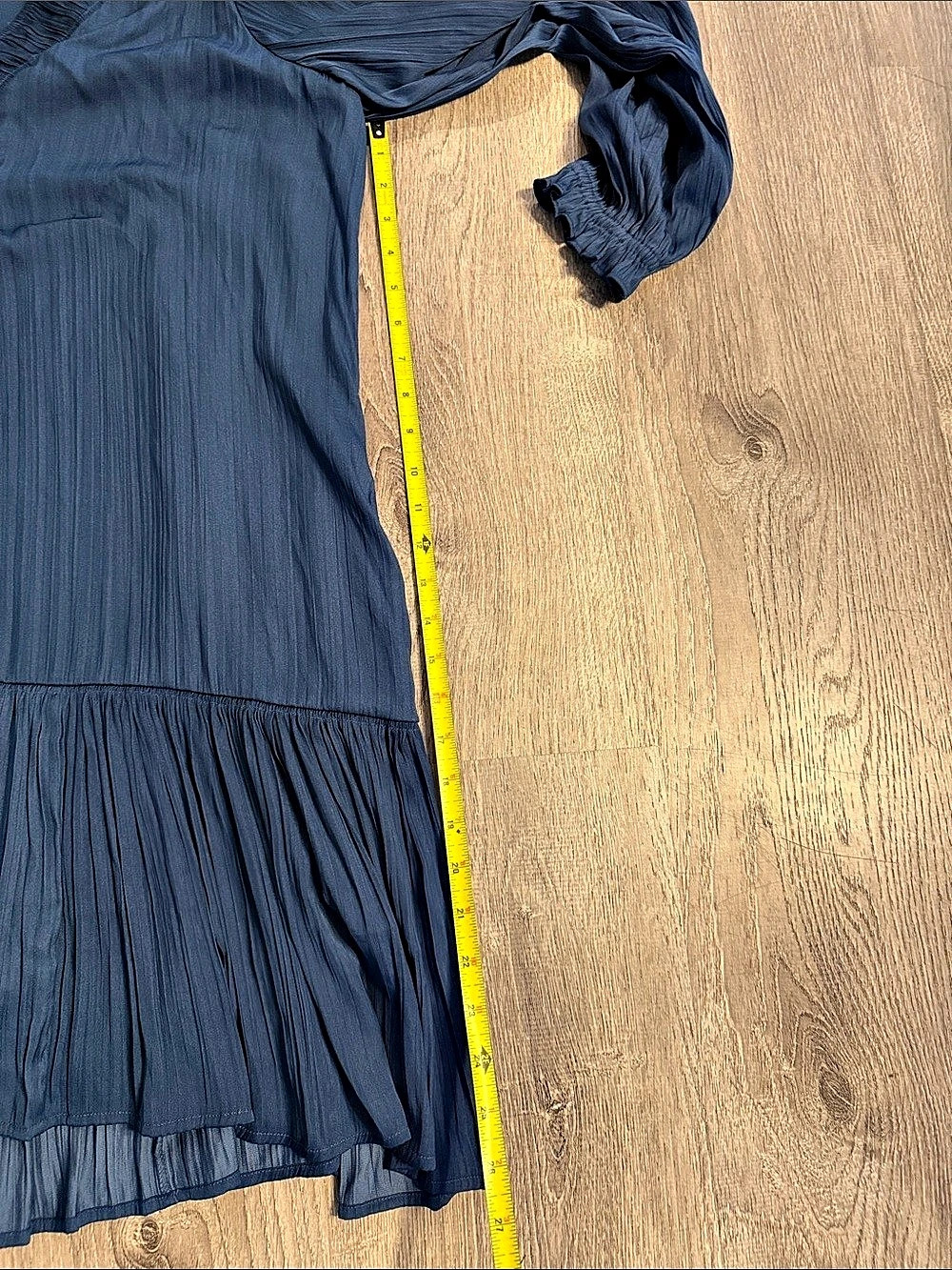 Anthropologie Pleated Mini Dress in Blue Size Large Like New - Picture 5 of 5
